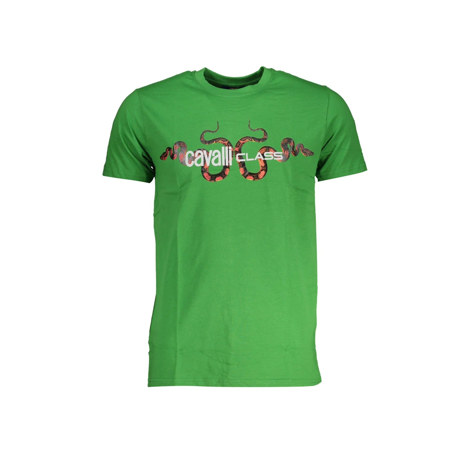 Cavalli Class T-Shirt Maniche Corte Uomo Verde Stampa - foto prodotto